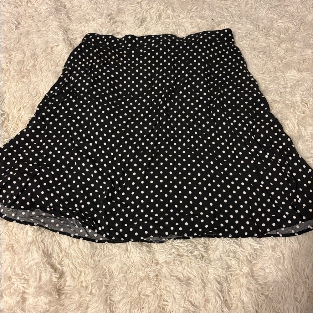 Elegant Black and White Polka Dot Mini Skirt